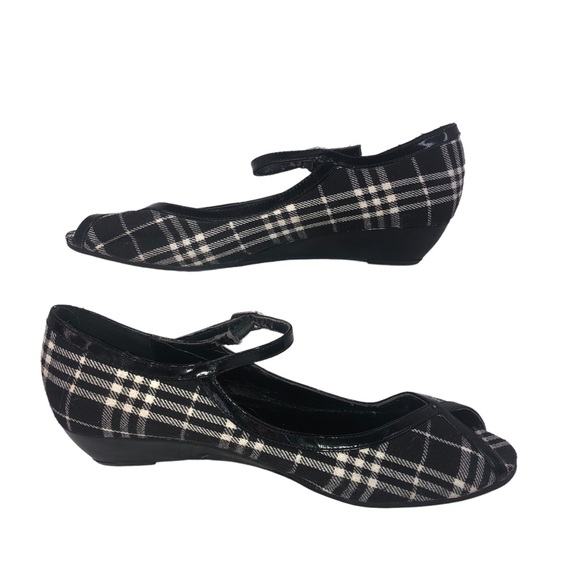 Rampage Black & White Plaid Strappy Open Toe Flats Shoes SIZE US 7.5 - Picture 2 of 7